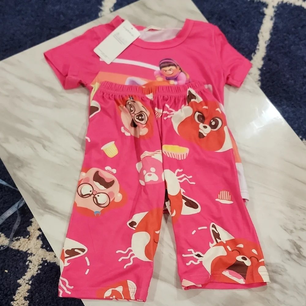 NEW Pink Turning Red Pajama Set 4T - Picture 2 of 4